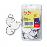Avery Metal Rim Key Tags, Card Stock/Metal, 1 1/4 dia, White, 50/Pack AVE11025