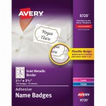 Avery Metallic Border Adhesive Name Badges 8720
