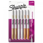 Sharpie Metallic Fine Point Permanent Markers, Bullet Tip, Gold-Silver-Bronze, 6/Pack SAN1829201