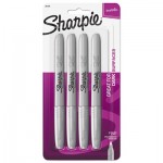 Sharpie Metallic Fine Point Permanent Markers, Bullet Tip, Silver, 4/Pack SAN39109PP