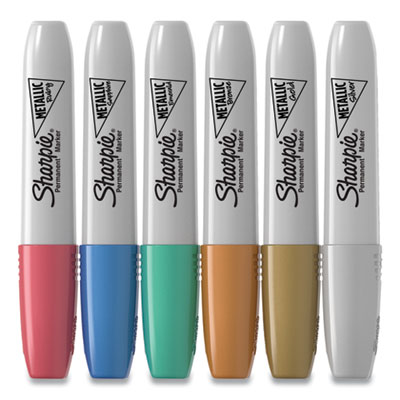 Sharpie Metallic Permanent Marker, Medium Chisel Tip, Assorted, 6/Pack SAN2089634