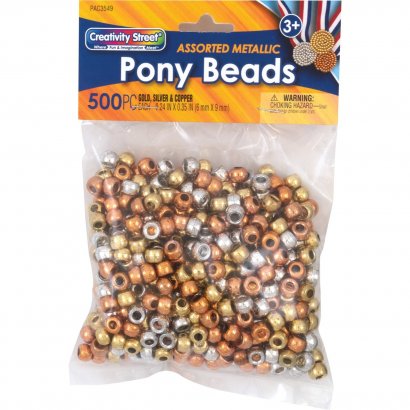 Pacon Metallic Pony Beads 3549