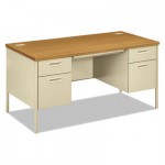 HON Metro Classic Double Pedestal Desk, 60w x 30d x 29 1/2h, Harvest/Putty HONP3262CL