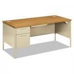 HON Metro Classic Left Pedestal Desk, 66w x 30d, Harvest/Putty HONP3266LCL