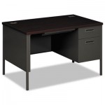 HON Metro Classic Right Pedestal Desk, 48w x 30d x 29 1/2h, Mahogany/Charcoal HONP3251RNS