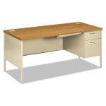 HON Metro Classic Right Pedestal Desk, 66w x 30d, Harvest/Putty HONP3265RCL