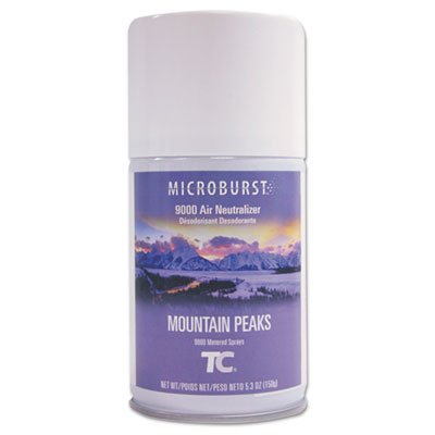 TEC 4012461 Microburst 9000 Air Freshener Refill, Mountain Peaks, 5.3oz, Aerosol, 4/Carton RCP4012461