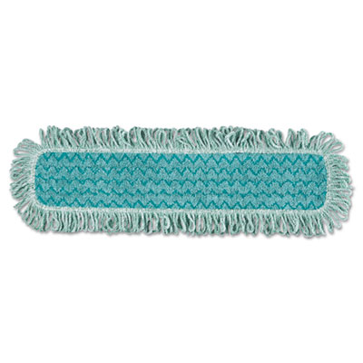 Rubbermaid Commercial HYGENE FGQ42600GR00 Microfiber Fringed Dust Mop Pad, 24w x 9d, Green RCPQ42600GR00