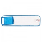 RCP Q411 BLU Microfiber Wet Room Pads, 24 in. Long, Split Nylon/Polyester Blend, Blue RCPQ411BLU
