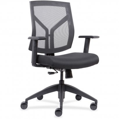 Lorell Mid-Back Chairs with Mesh Back & Fabric Seat 83111