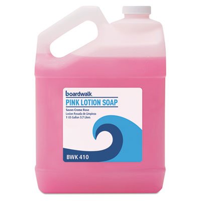 410 Mild Cleansing Pink Lotion Soap, Floral-Lavender, Liquid, 1gal Bottle, 4/Carton BWK410CT