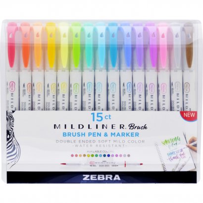 Zebra Pen Mildliner Brush Pen & Marker Set 79115