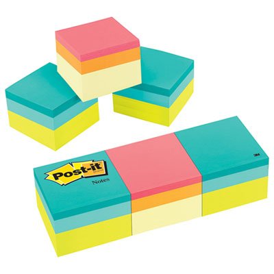 Post-It Notes Mini Cubes, 2 x 2, Green Wave, 400/Pad, 3 Pads/Pack MMM20513PK