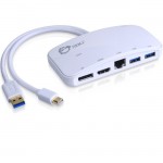 Mini-DP Video Dock with USB 3.0 LAN Hub - White JU-H30212-S1