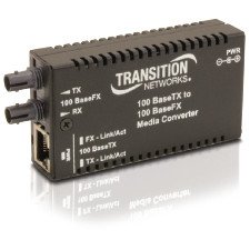 Transition Networks Mini Fast Ethernet Media Converter M/E-TX-FX-01-(SM)-NA