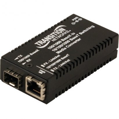 Transition Networks Mini Gigabit Ethernet Media Converter M/GE-PSW-SFP-01-NA