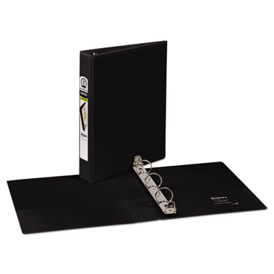 Avery Mini Size Durable View Binder with Round Rings, 3 Rings, 1" Capacity, 8.5 x 5.5, Black AVE17167