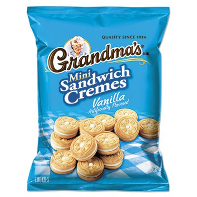 028400450959 Mini Vanilla Creme Sandwich Cookies, 3.71 oz, 24/Carton LAY45095