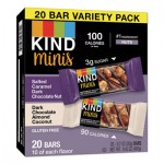 KIND Minis, Salted Caramel and Dark Chocolate Nut/Dark Chocolate Almond and Coconut, 0.7 oz, 20/Pack KND27970
