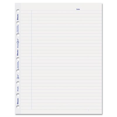 Blueline MiracleBind Ruled Paper Refill Sheets, 9-1/4 x 7-1/4, White, 50 Sheets/Pack REDAFR9050R