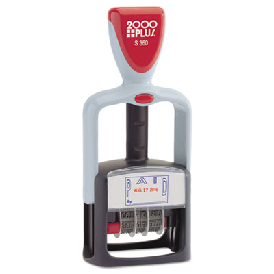 COSCO 2000PLUS Model S 360 Two-Color Message Dater, 1.75 x 1, "Paid," Self-Inking, Blue/Red COS011033