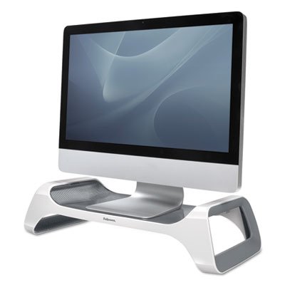 Fellowes Monitor Riser, 8 7/8 x 20 x 4 7/8, White/Gray FEL9311101