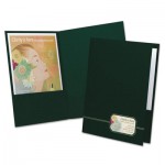 Monogram Series Business Portfolio, Premium Cover Stock, Green/Gold, 4/Pack OXF04164