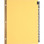Business Source Monthly Black Leather Tab Index Dividers 01183