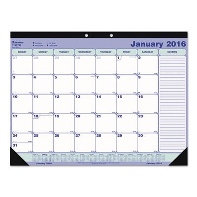 Blueline Monthly Desk Pad Calendar, Chipboard, 12-Month, 21-1/4 x 16, 2016 REDC181731