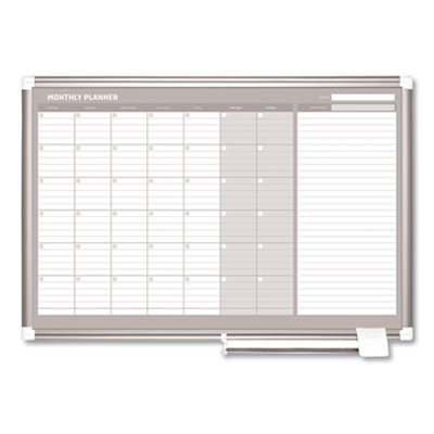 MasterVision Monthly Planner, 36x24, Silver Frame BVCGA0397830