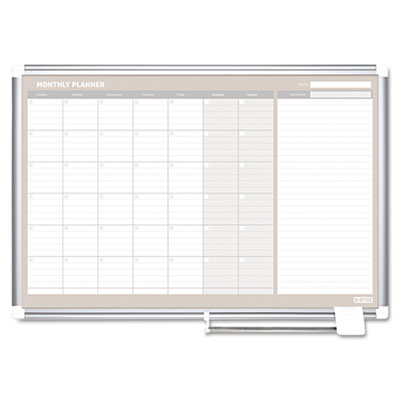 MasterVision Monthly Planner, 48x36, Silver Frame BVCGA0597830