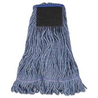 UNS 903BL Mop Head, Loop-End, Cotton With Scrub Pad, Large, 12/Carton BWK903BL