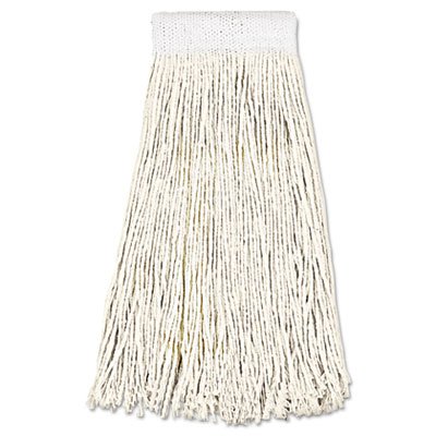 UNS 324C Mop Head, Premium Saddleback Head, Cotton Fiber, 24oz, White, 12/Carton BWK324C