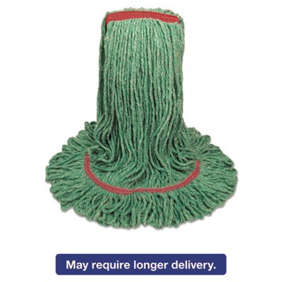 Mop Head, Premium Standard Head, Cotton/Rayon Fiber, Large, Green BWK503GNNB