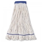 UNS 504WH Mop Head, Super Loop Head, Cotton/Synthetic Fiber, X-Large, White, 12/Carton BWK504WH