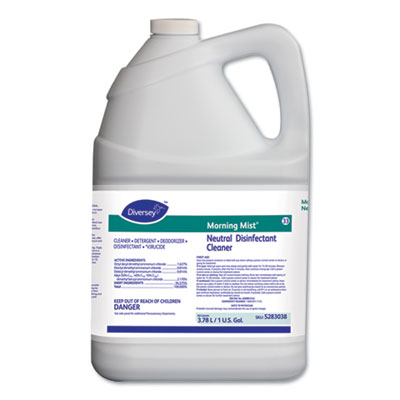 Diversey Morning Mist Neutral Disinfectant Cleaner, Fresh Scent, 1 gal Bottle DVO5283038