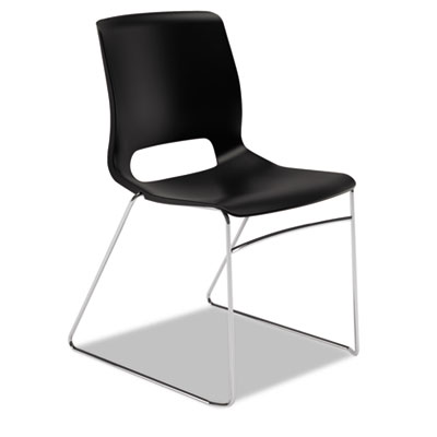 HON HMS1.N.ON.Y Motivate Seating High-Density Stacking Chair, Onyx/Chrome, 4/Carton HONMS101ON
