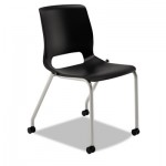 HON HMG2.N.A.ON.CU10.PLAT Motivate Seating Upholstered 4-Leg Stacking Chair, Black/Onyx/Platinum, 2/Carton HONMG201CU10
