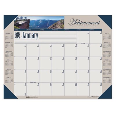 House of Doolittle Motivational Photographic Monthly Desk Pad Calendar, 22 x 17, 2016 HOD175