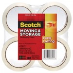 Scotch Moving & Storage Tape, 1.88" x 54.6yds, 3" Core, Clear, 4 Rolls/Pack MMM36504