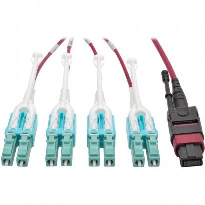Tripp Lite MTP/MPO to 8xLC Fan-Out Patch Cable, Magenta, 1 m N845-01M-8L-MG