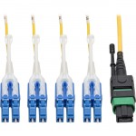 Tripp Lite MTP/MPO to 8xLC Singlemode Breakout Patch Cable, Yellow, 1 m N390-01M-8LC-AP