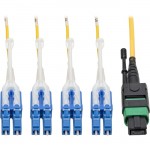 Tripp Lite MTP/MPO to 8xLC Singlemode Breakout Patch Cable, Yellow, 2 m N390-02M-8LC-AP