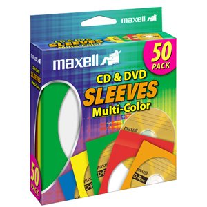 Maxell CD-401 Multi-Color CD & DVD Sleeve 190134