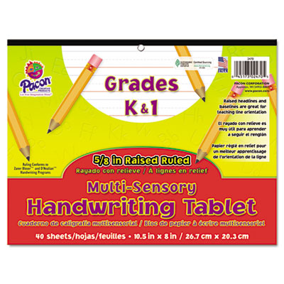 Pacon Multi-Sensory Handwriting Tablet, 10-1/2 x 8, 40 Sheets/Pad PAC2470