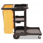 617300 Multi-Shelf Cleaning Cart, Three-Shelf, 20w x 45d x 38-1/4h, Black RCP617388BK