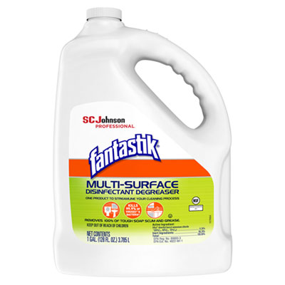 Fantastik Multi-Surface Disinfectant Degreaser, Pleasant Scent, 1 Gallon Bottle, 4/Carton SJN311930
