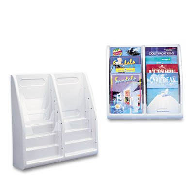 deflecto Multi-Tiered Desktop/Wall-Mount Literature Holders, 20-1/4w x 5d x 19-3/4h, Gray DEF52209