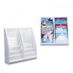 deflecto Multi-Tiered Desktop/Wall-Mount Literature Holders, 20-1/4w x 5d x 19-3/4h, Gray DEF52209