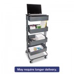 Multi-Use Storage Cart/Stand-Up Workstation, 17w x 14 3/8d x 18 1/2 - 39d, Gray VRTVF51025